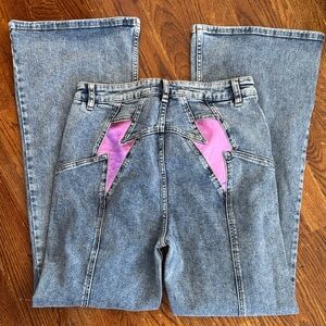 Free people Women's Jeans with Pink Lightning Detail